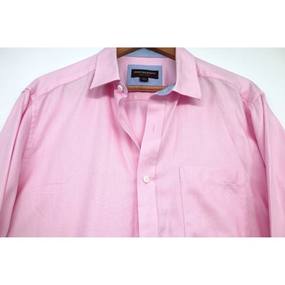 Johnston & Murphy Work Business Dress Button-Down Shirt Career Contrast Cuffs L - Picture 6 of 10